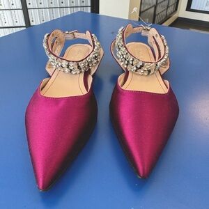 New BEAUTIISOLES Cathy Flat, ORCHID PLUM SILK SATIN